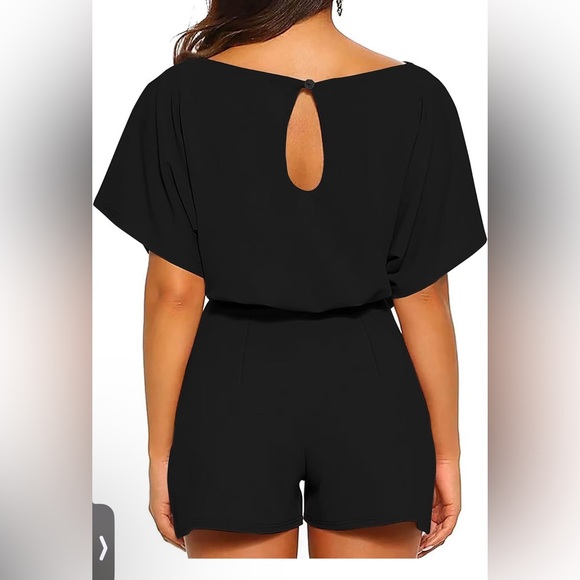 Womens Summer Casual Short Sleeve Belted Romper Shorts Jumpsuits Playsuit - Picture 2 of 5